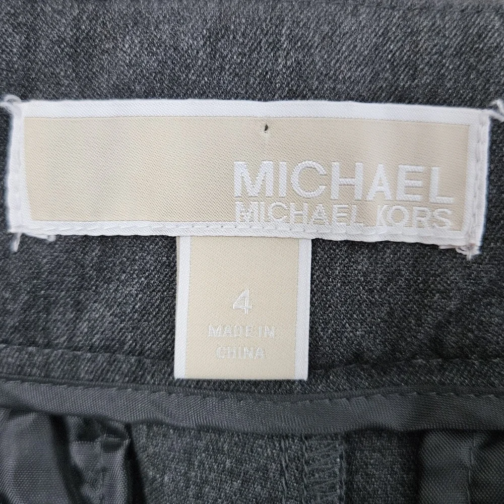 Michael Kors Dress Pants Women 4 Gray Slim Trousers Stretch Office Workwear Note